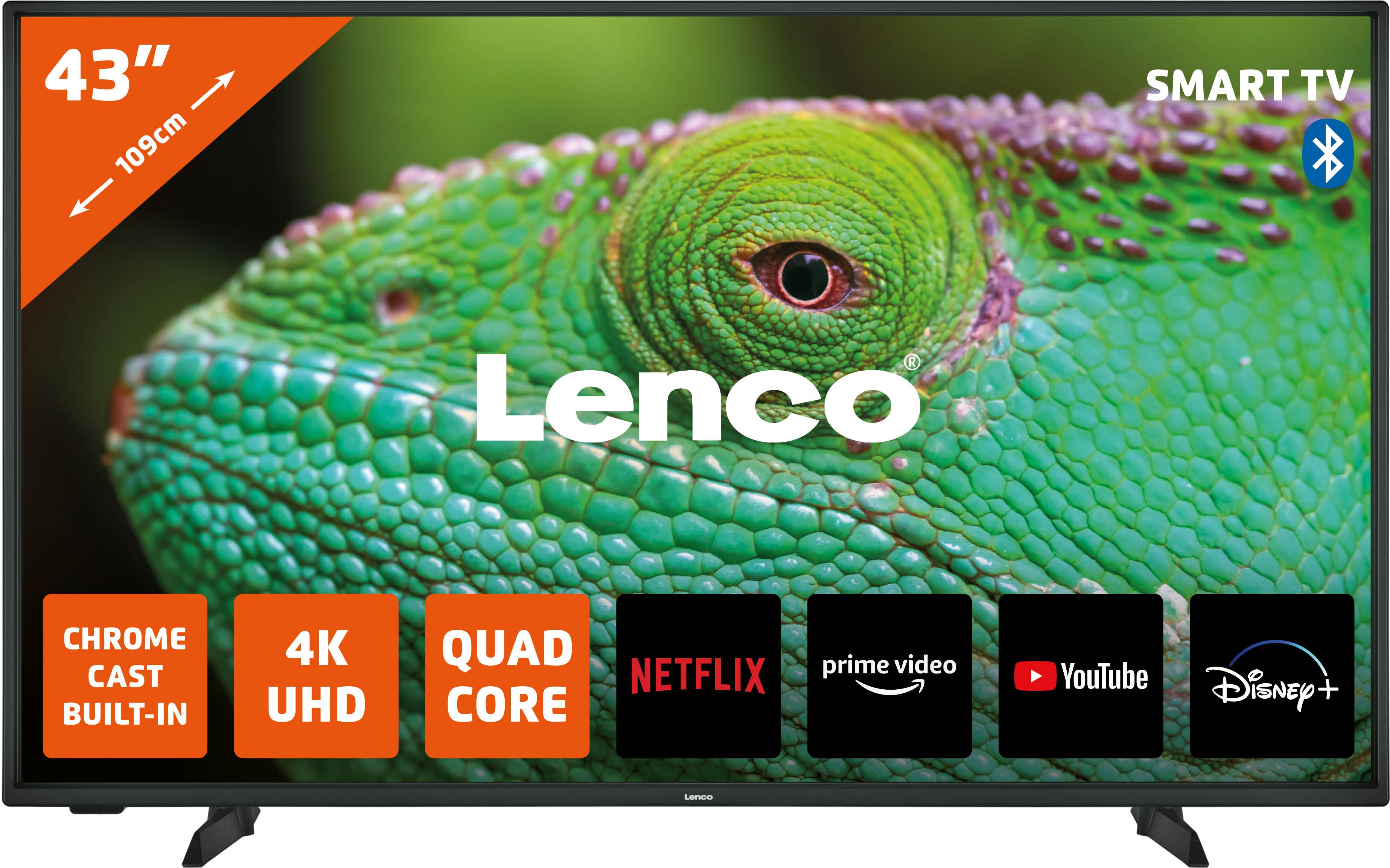 Lenco LED-4353BK - 43-palcový 4K smart televízor so systémom Android, čierny