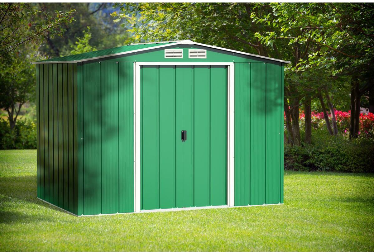 DURAMAX-Metallgerätehaus Eco 8x6 grün-Mit Giebeldach-7230 335592899