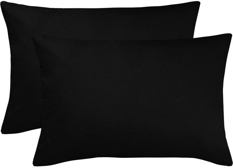 Bettwaren-Shop Single Jersey Kissenbezug Ulm 2er Pack 40x60 cm schwarz