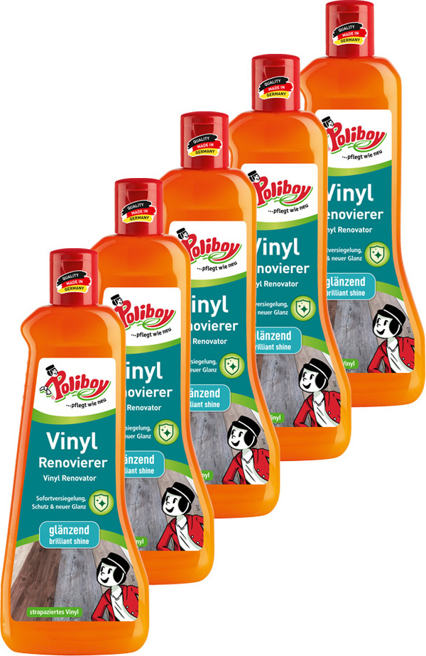 POLIBOY Brandt & Walther GmbH Poliboy Vinyl Renovierer 5er Set - 2,5L, Inhalt jeweils 500ml, Reinigung & Pflege 5550001
