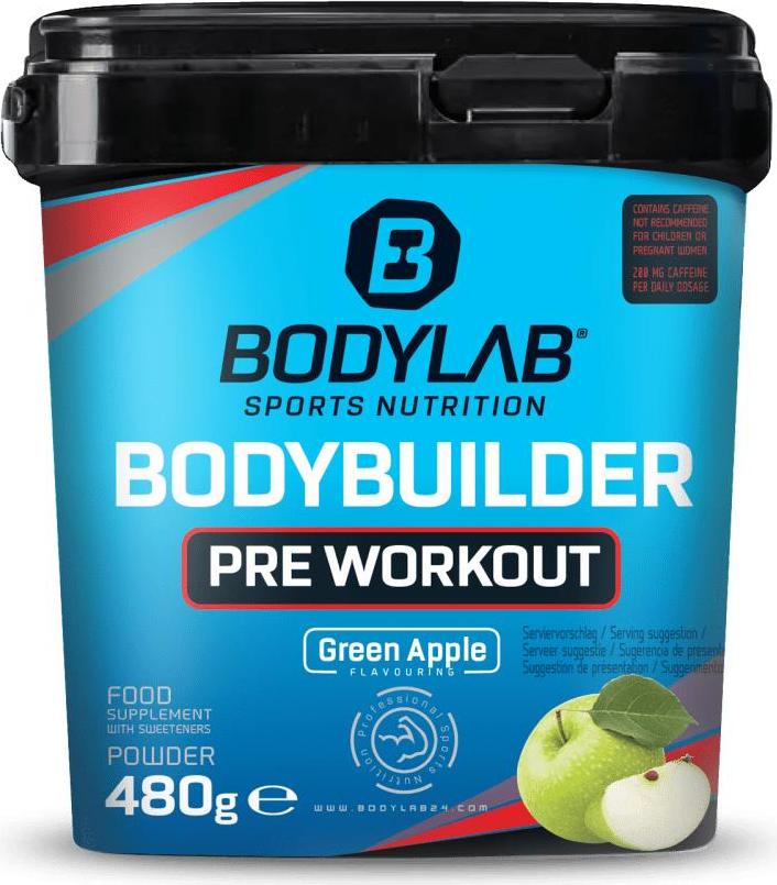 BODYLAB Bodybuilder Pre Workout - 480g - Grüner Apfel