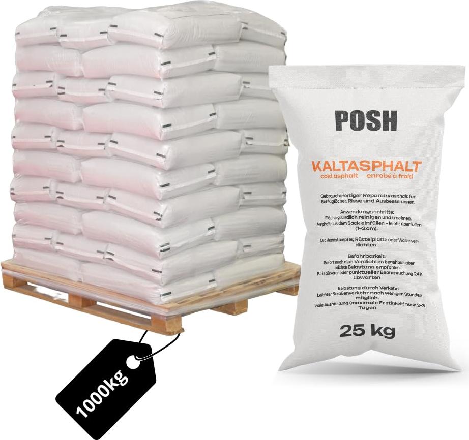 POSH Kaltasphalt 1000 kg Bitumenmasse 0–8 mm auf Palette