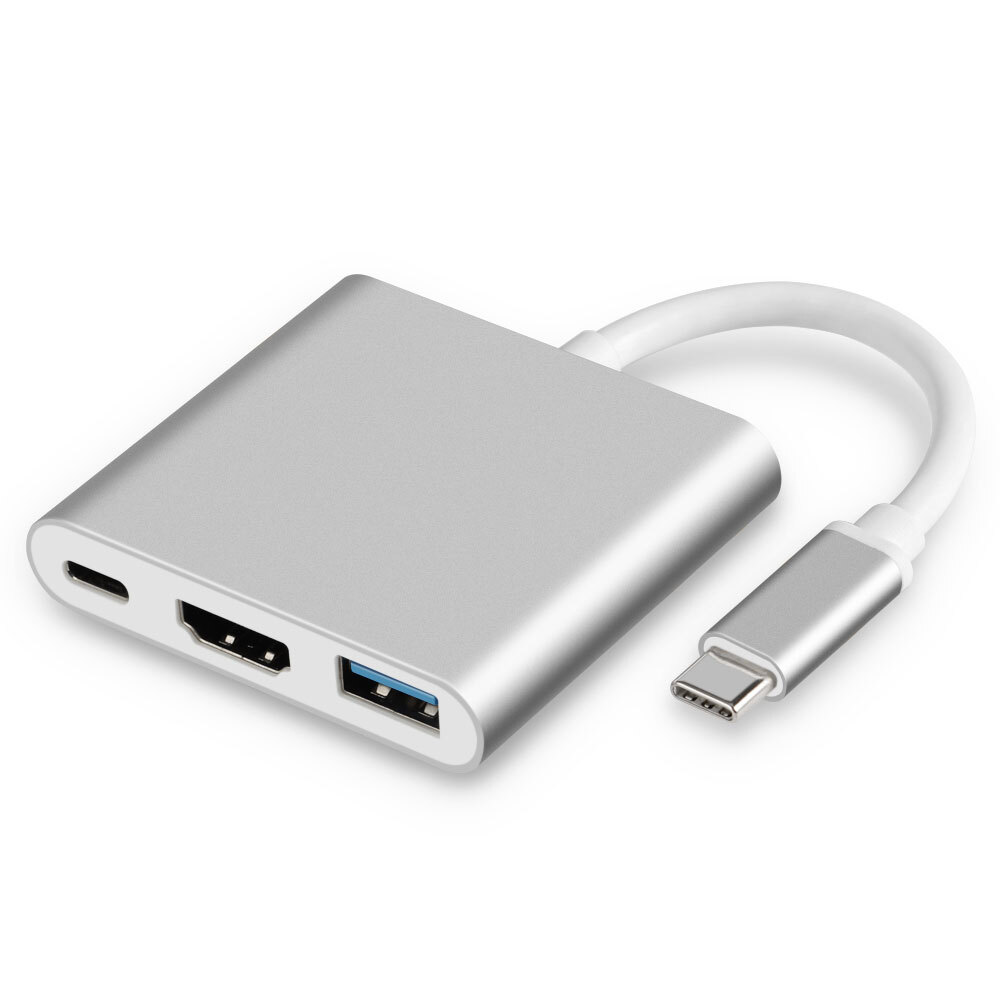 INF 3-v-1 USB-C rozbočovač s HDMI, USB 3.0 a nabíjaním PD