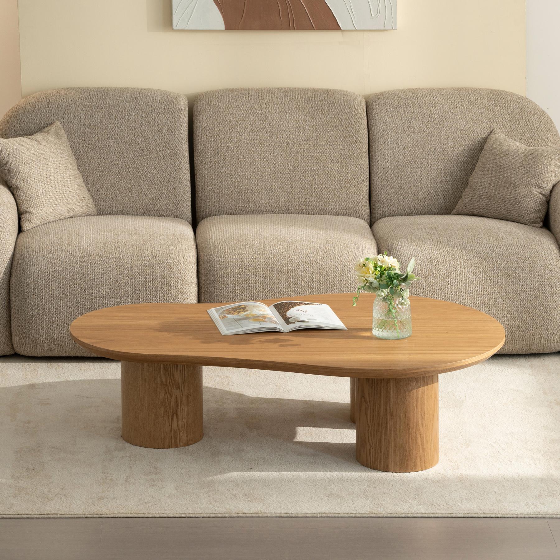 riess-ambiente Couchtisch ORGANIKO 130cm natur braun Eiche organische Form pflegeleicht 48554