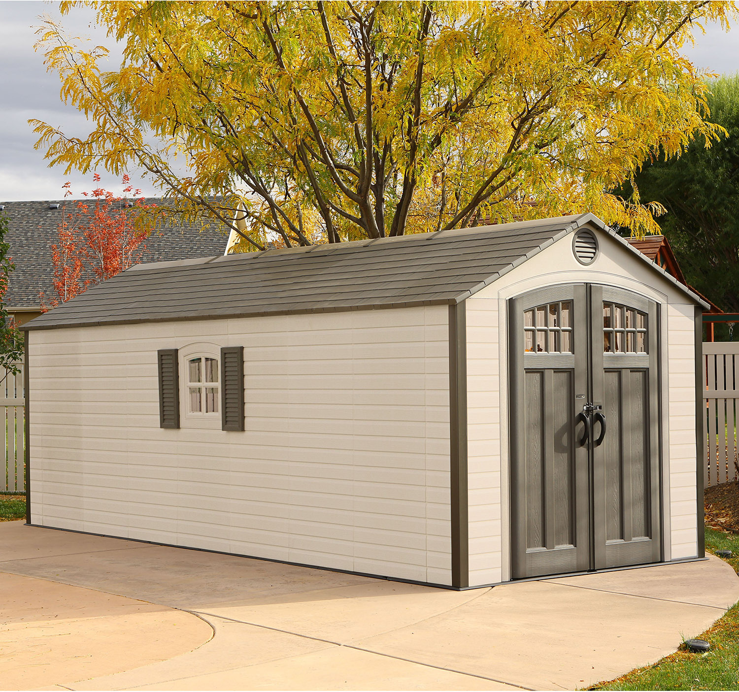 LIFETIME Obrovský prístrešok vrátane podlahy 244 x 609,5 cm svetlosivý