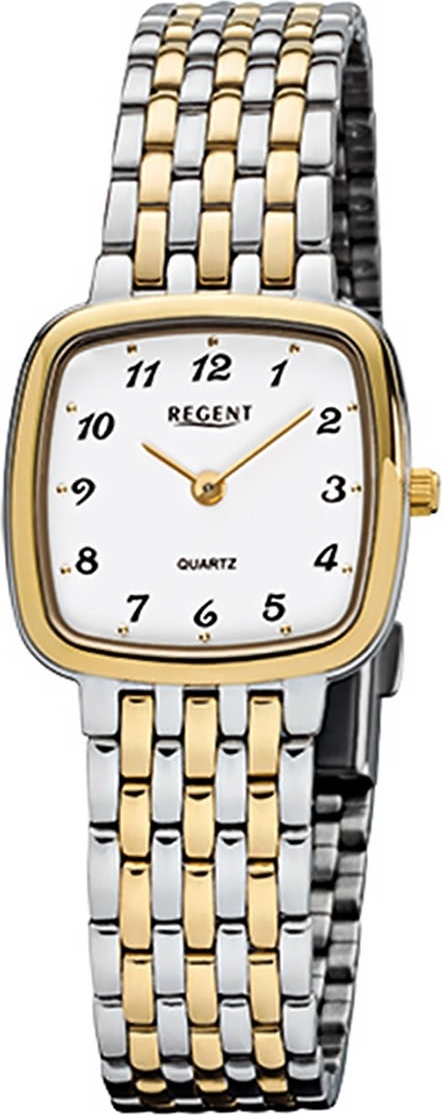 Regent oceľové dámske hodinky F-1049 quartz náramok strieborné zlato D2URF1049
