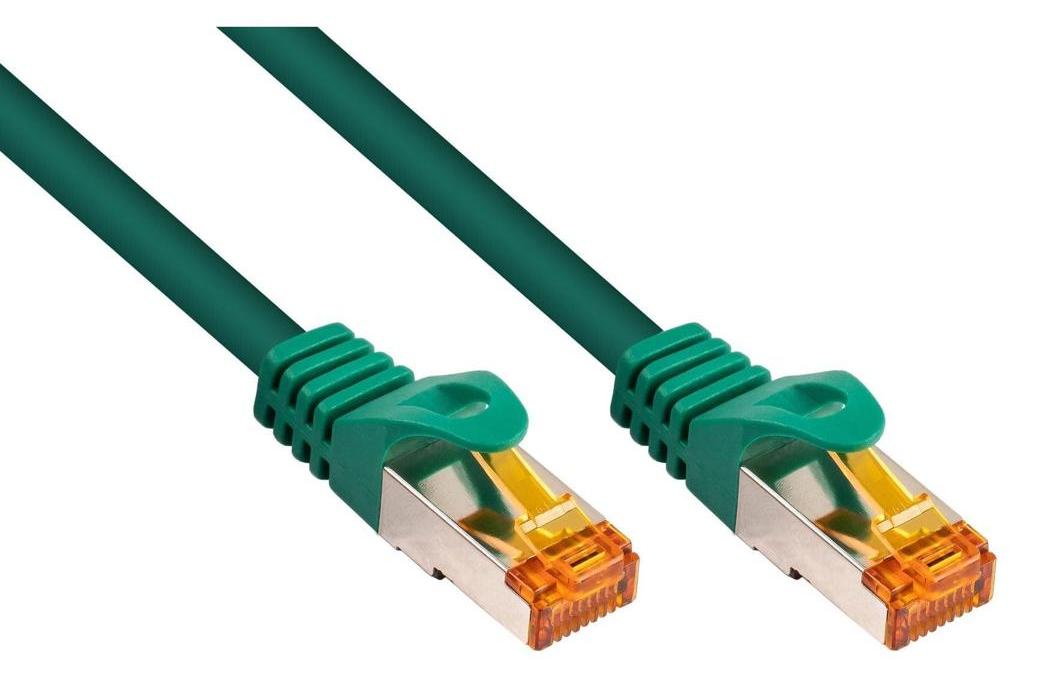 VARIA Group RJ45 Patchkabel Cat.7 TPE Grün 1m für hohe Netzwerksicherheit