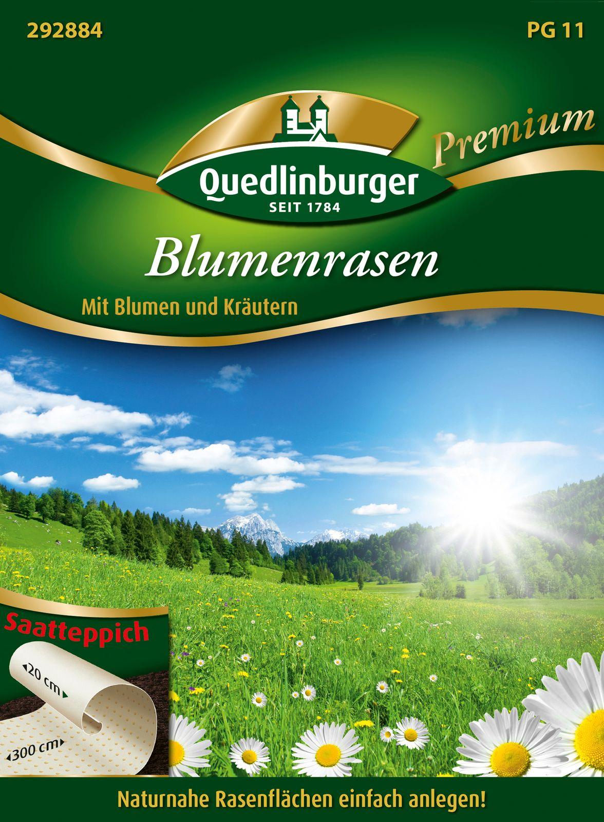Quedlinburger Vogelfutter Blumenrasen (Saatteppich 20 x 300 cm) | Blumenrasensamen von Quedlinburger 292884-qb
