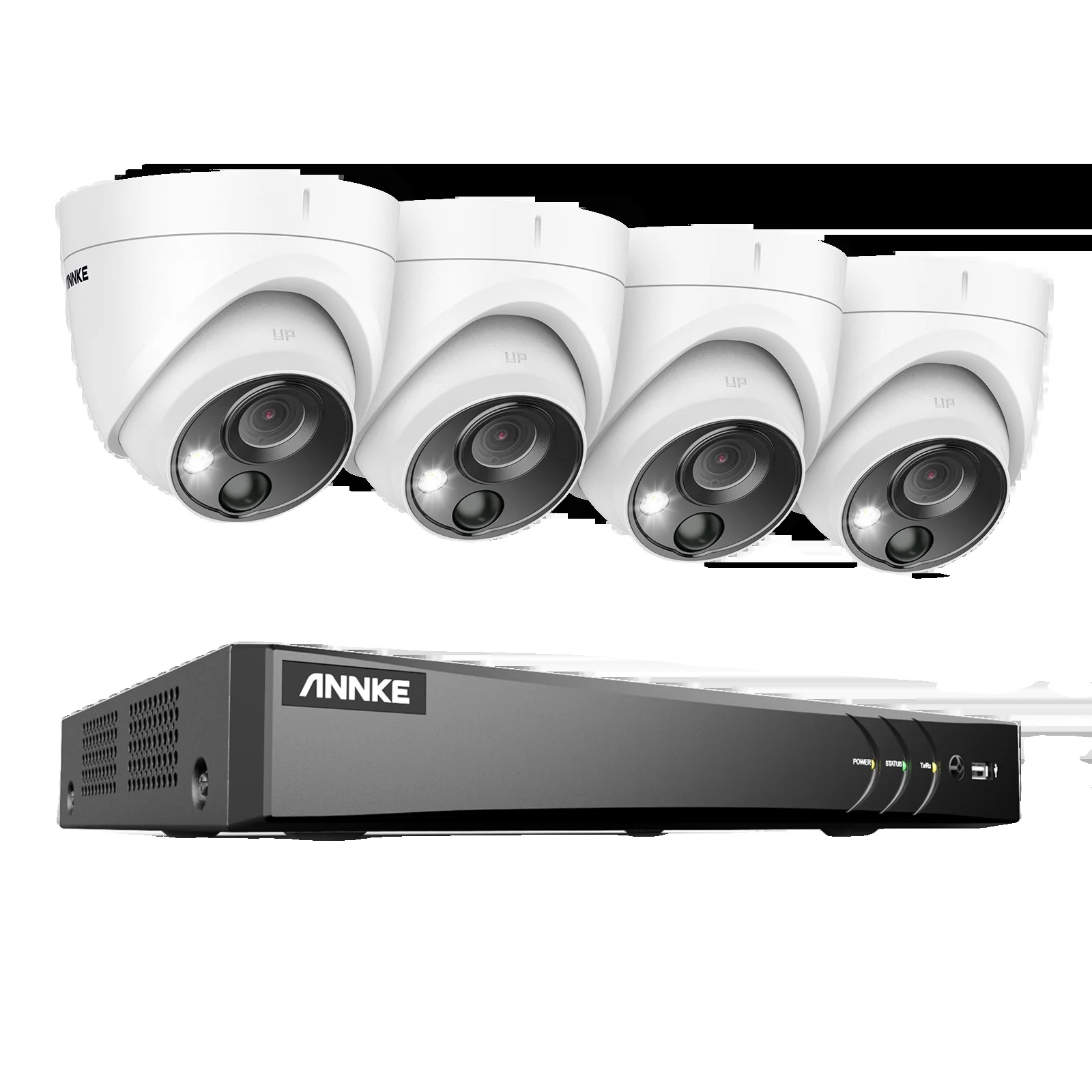 Bezpečnostný kamerový systém, snímač CMOS s rozlíšením 5 Mpx, širokouhlý záber 85,5°, 8CH DVR, 4 kamery, žiadne