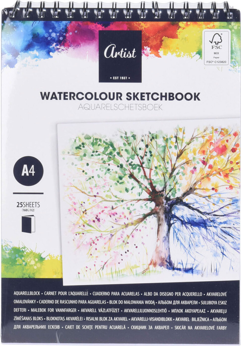 NoBrand Malbuch Aquarell A4, 25 Blatt 110999950