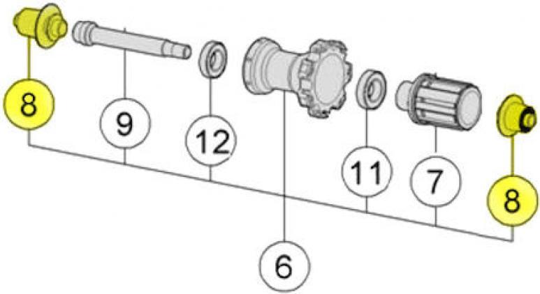 Vision Endkappen-Kit für VISION Naben/Laufräder - moderne Ausführung.