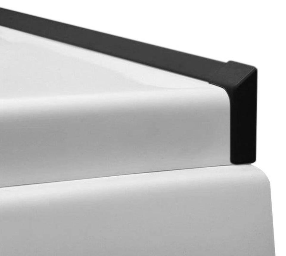Polysan Dichtungsleiste für Bade- und Duschwannen, 2x 1950 mm, 2x Ecke, 2x Endkappe, schwarz 91020B