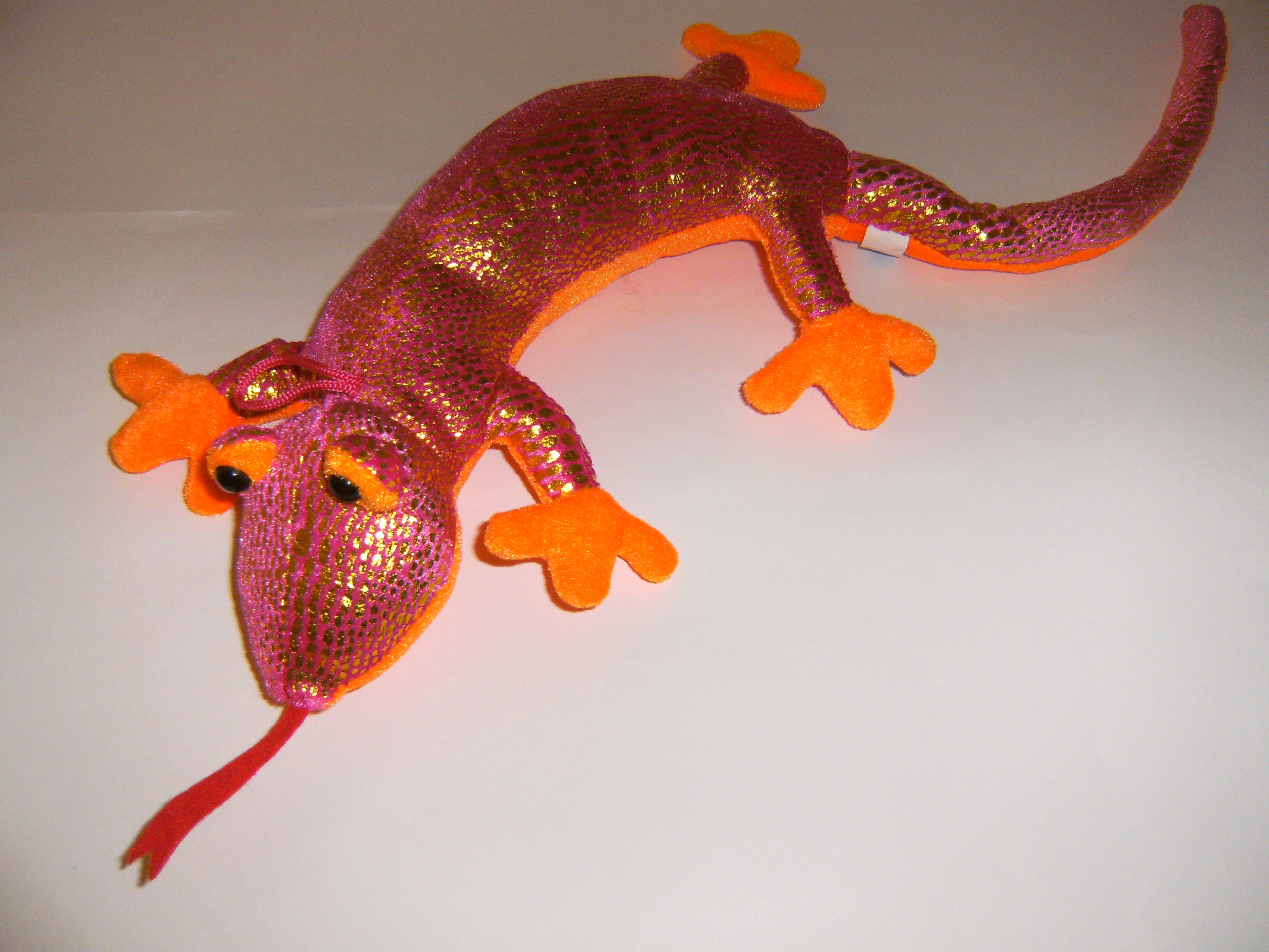 Rasehorn Plüschtier Echse 45 cm, rosa gold, Kuscheltiere Stofftiere Eidechsen Echsen Waran Gecko 98080