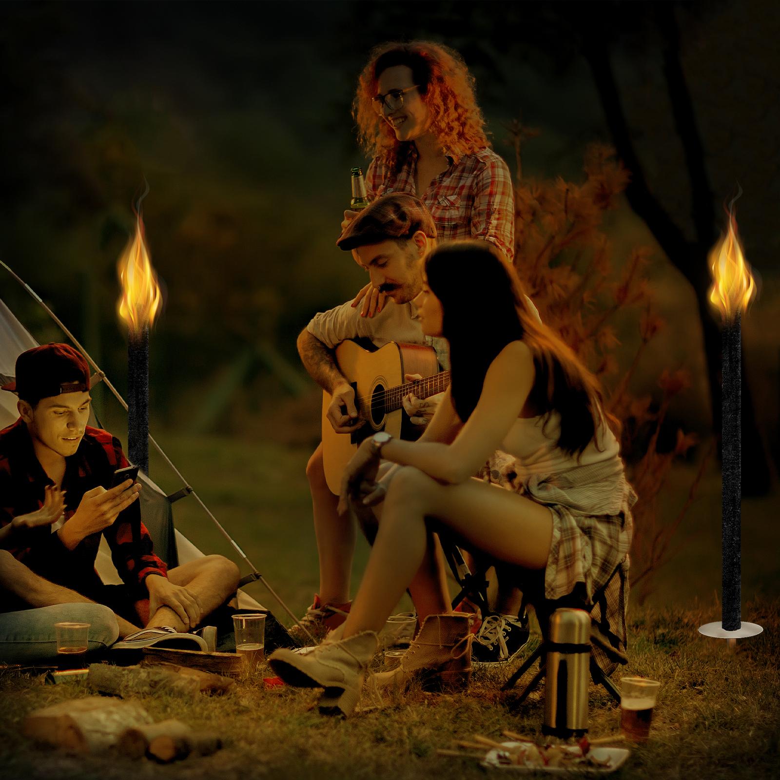 XMTECH Wachsfackeln mit Handschutz Fackeln für Draußen, Fackeln Brennzeit 100 min für Outdoor Garten 200 Stück