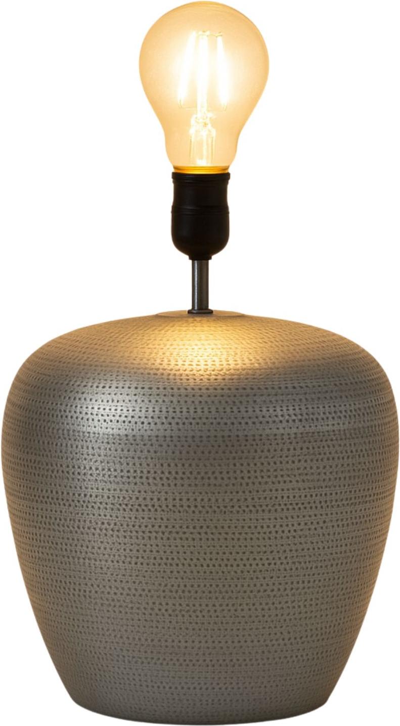 Marrakesch Orient & Mediterran Interior Marrakesch XXL Vintage Tischlampe Nachttischlampe 39cm groß | Boho Deko Tischleuchte Lampe im Wohnzimmer Schlafzimmer & Kinderzimmer | Tischleuchte Camden silber aus Metall E27 Lampenfassung indo-003-m-si