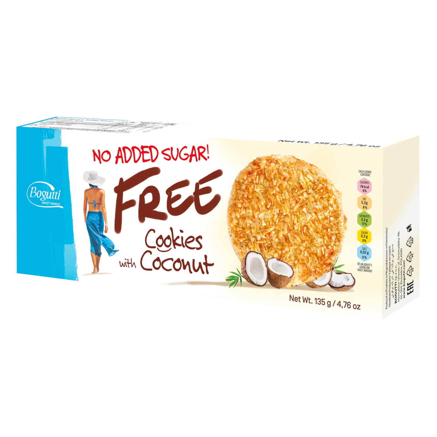 BOGUTTI Zuckerfreie Kokosnuss-Kekse 135 g