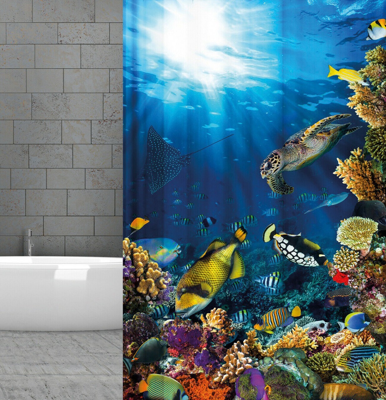 Dynamic24 Duschvorhang Breite 180 Cm, Textil Motiv Badewannenvorhang 180x200 New York Wannenvorhang Dusche Vorhang S0h090tj