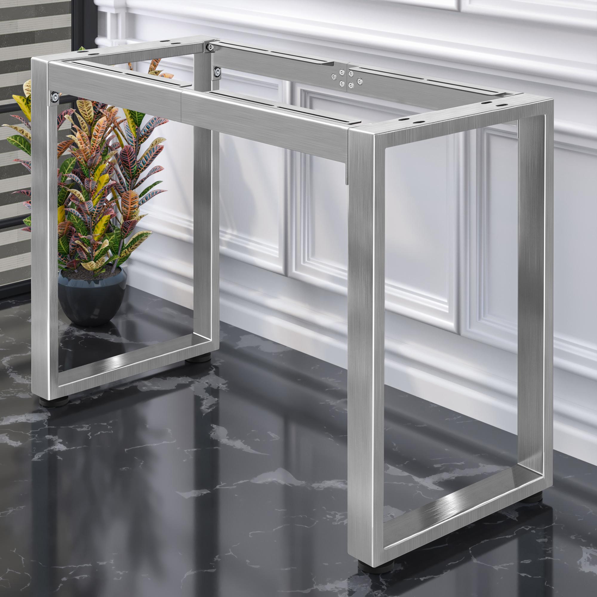 GGM Moebel International MORENA | Stehtischgestell L: B:H 115 x 60 x 105cm | 6cm | Edelstahl | Gastro Stehtischgestell, Bistro Stehtischgestell, Stehtischgestell, Kufen MorenaV115.2G60.6.105.E