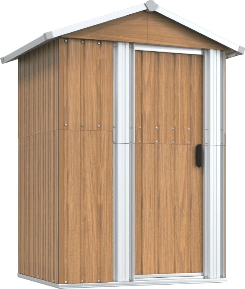 vidaXL Záhradný prístrešok hnedý 126x97,5x177 cm Pozinkovaná oceľ