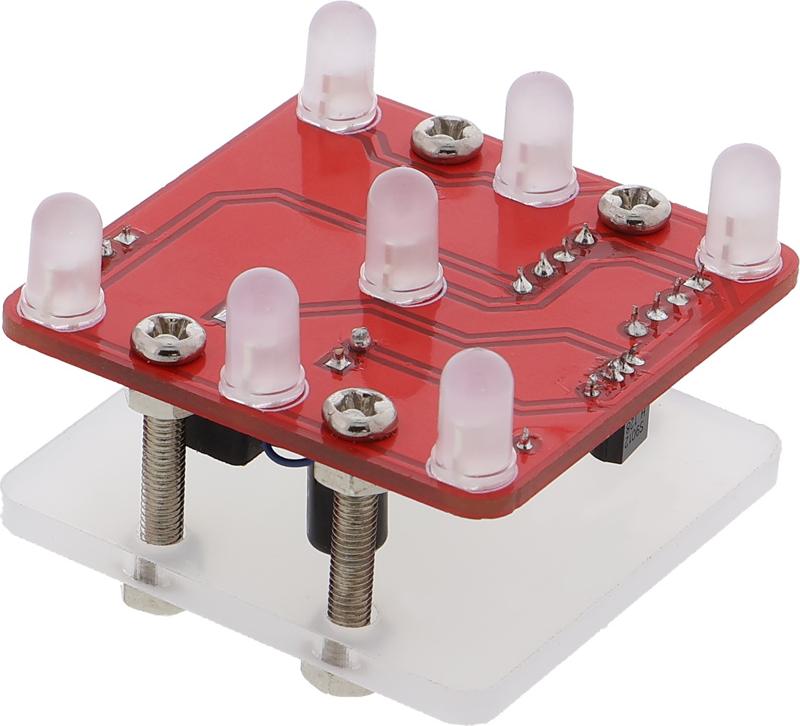 Funduino Lötübung LED-Würfel mit Vibration - diverse Farben : Rot Farbe: Rot