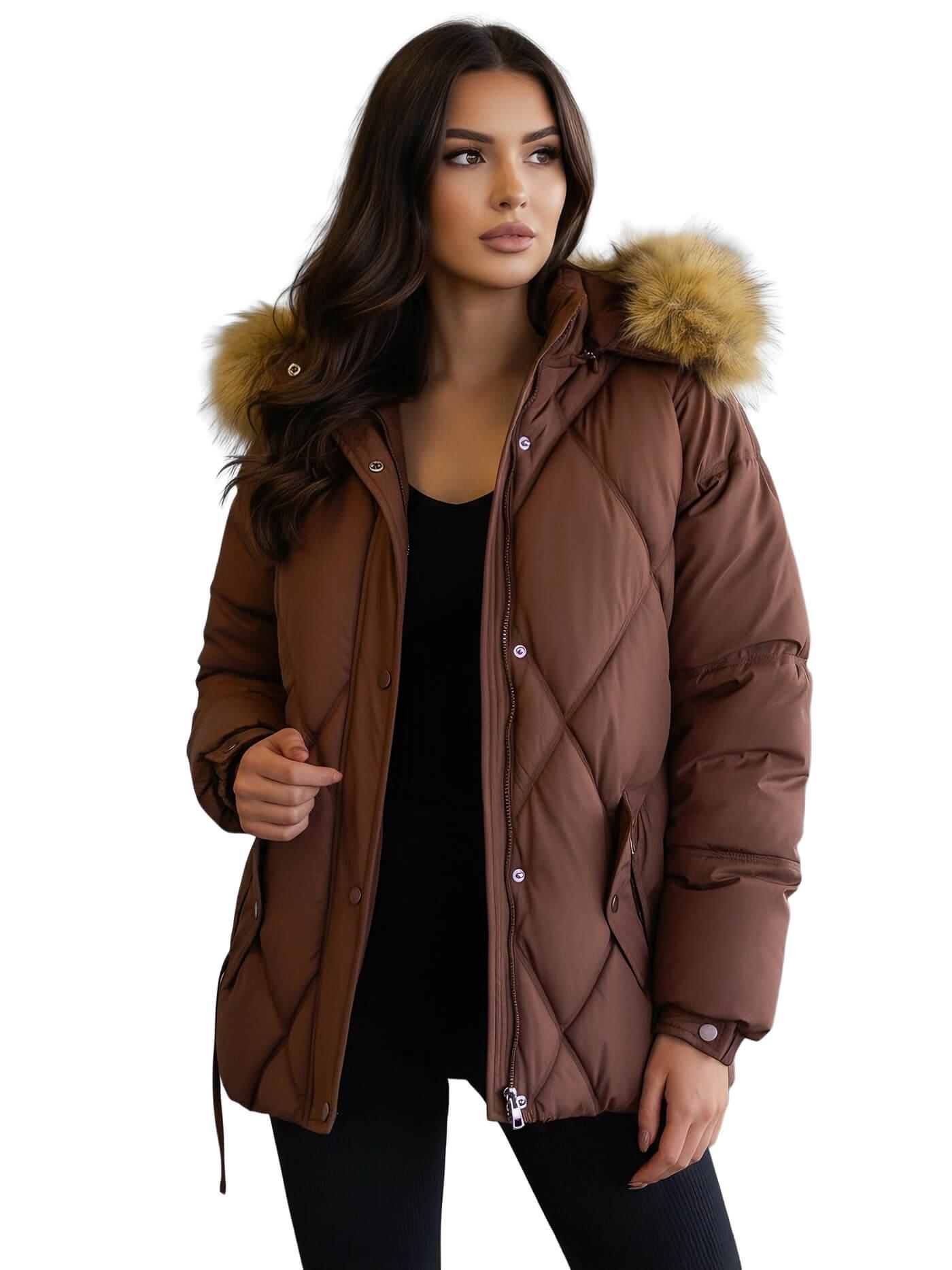 Damen Winterjacke Schokolade OZONEE JS/5M3329/158 M