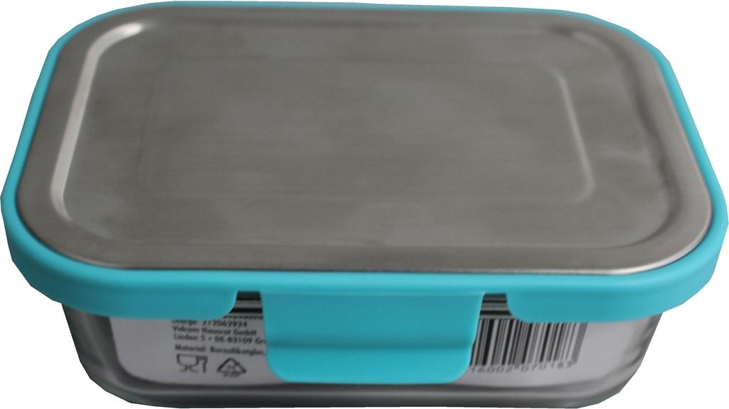 Frischhaltedose Türkis 620 ml Glas mit Kunststoffdeckel neuetischkultur