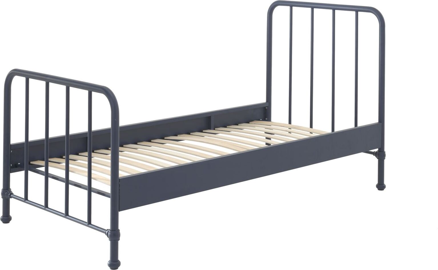 Metallbett Kay 97x206x110 Einzelbett Metall Blau matt