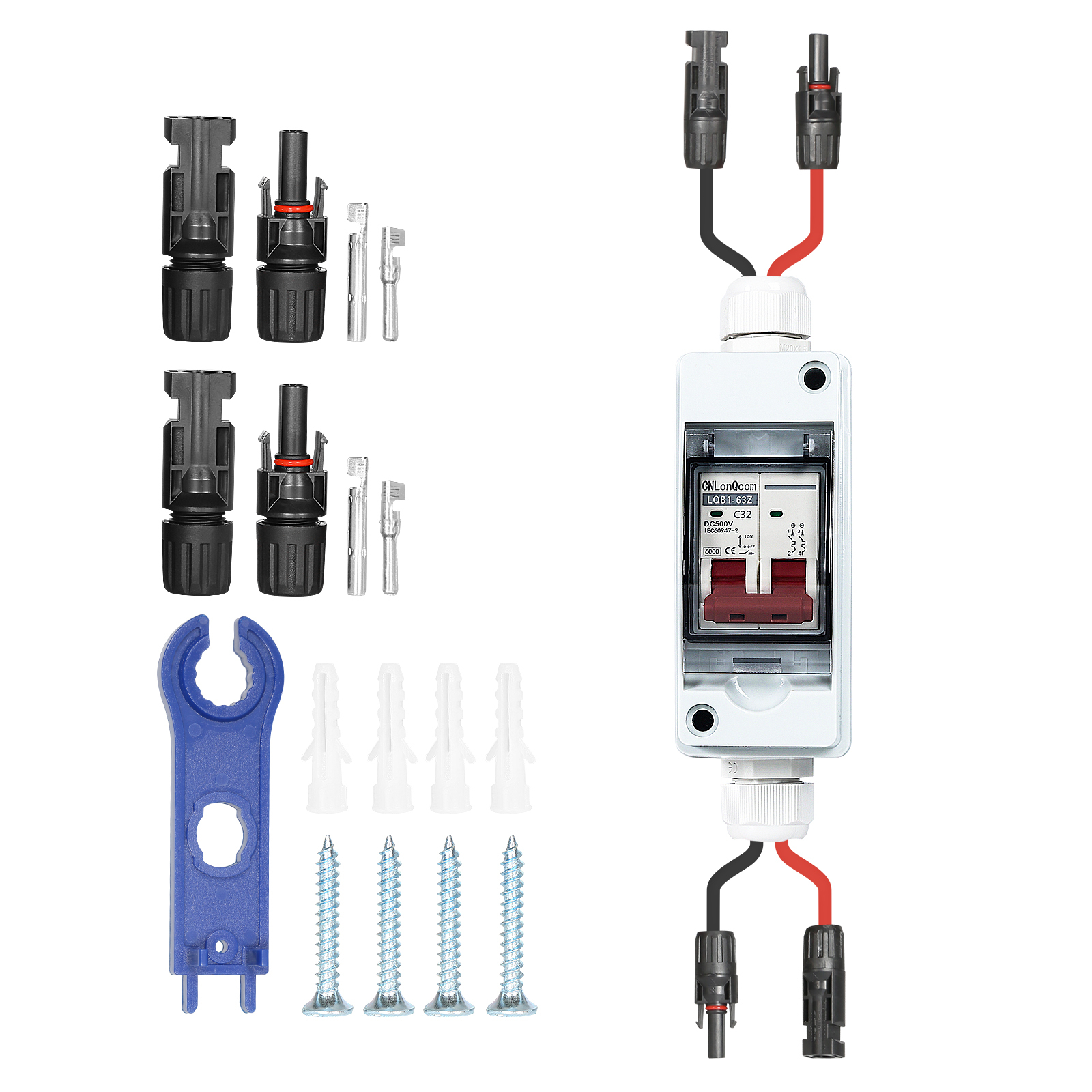 Jadeshay 500V 32A 1 in 1 out 1 String PV DC Isolationsschalter Outdoor Wasserdicht Solar Combiner Box