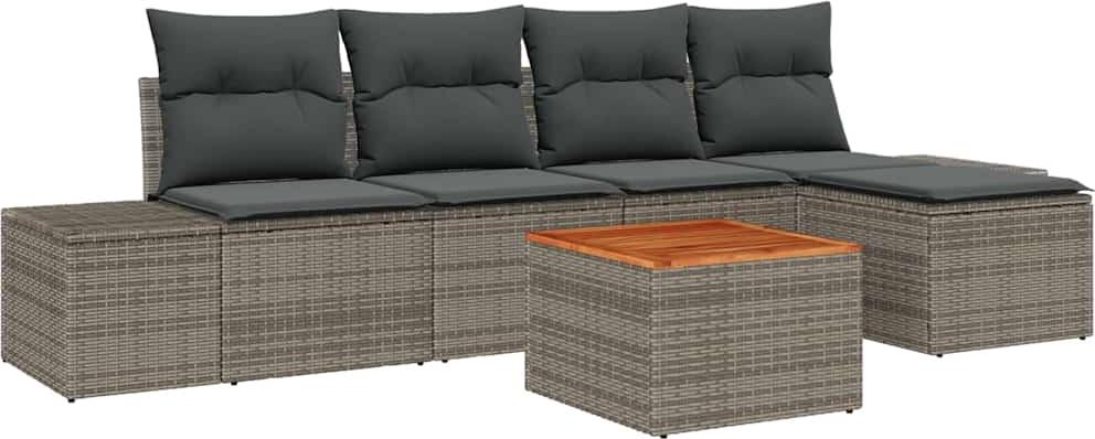 vidaXL Záhradná sedacia súprava 6 ks šedá