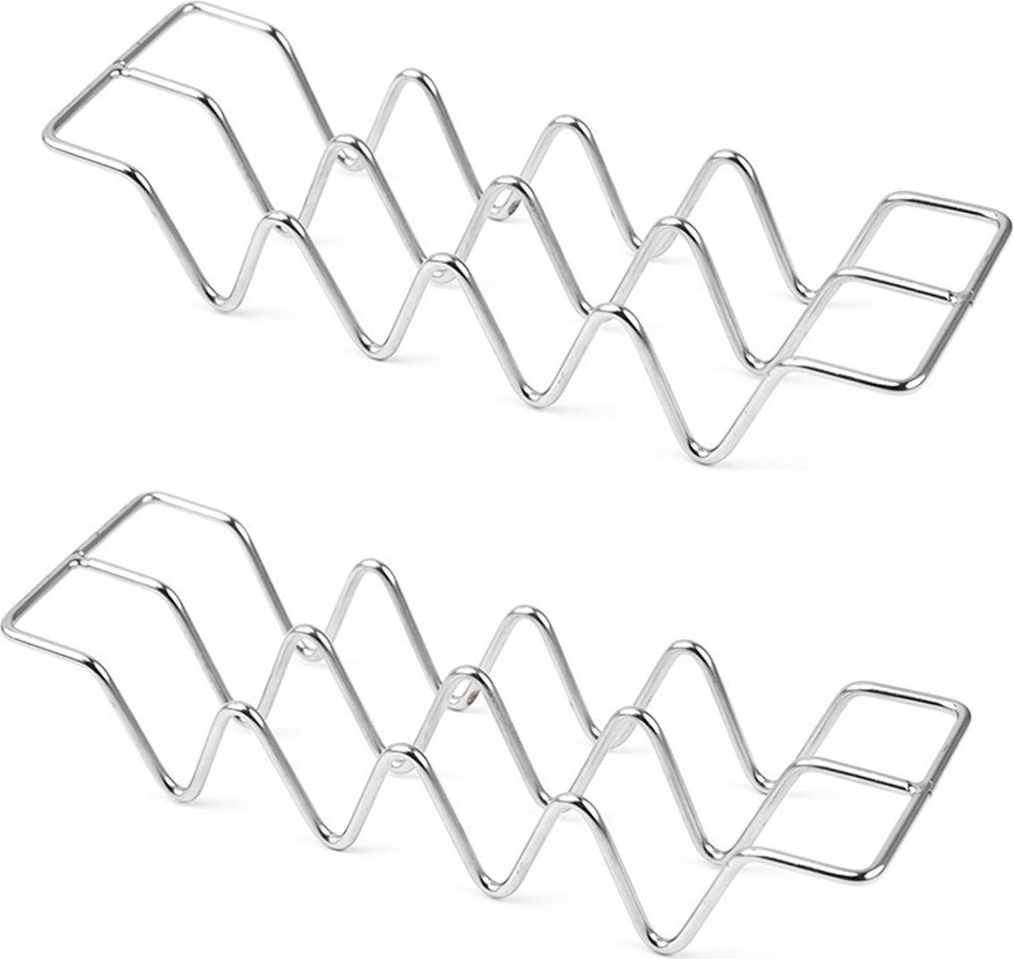 Meoiruery Taco-Halter-Set, 2er-Set, Taco-Schalen-Ständer aus Edelstahl, jeweils für 4 Tacos KAU-ER-LYS-PH-20260103-164