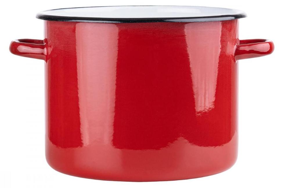 EMALIA RYBNIK Emaillierter Topf ohne Deckel RED 5.5l Gas Induktion