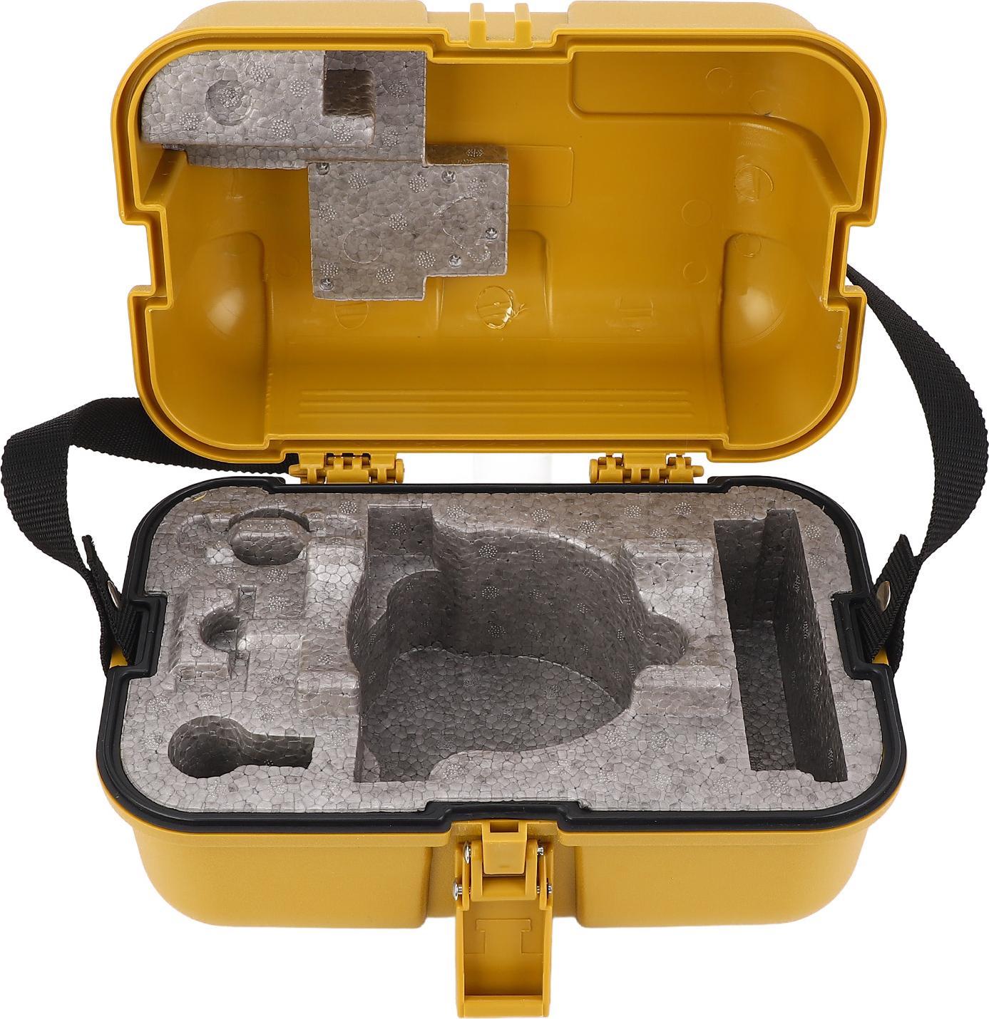Gistuch Nivellierungsinstrumentenkoffer, Einzelverriegelung, Kunststoff-Totalstation, Nivellierbox für Vermessungsgeräte, Gelb