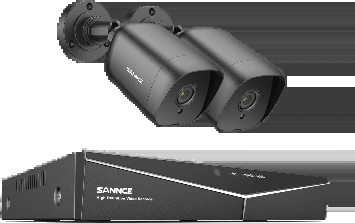 SANNCE CCTV systém, 4-kanálový DVR, 1080P IR nočné videnie, 2ks kamery, 2T