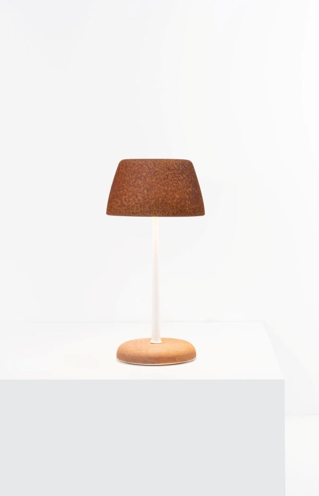 Smart Lamp Trilli Wi-Fi Zafferano - Wiederaufladbare LED, Touch, Wi-Fi-App, Weiß und Rost verzierte Keramik