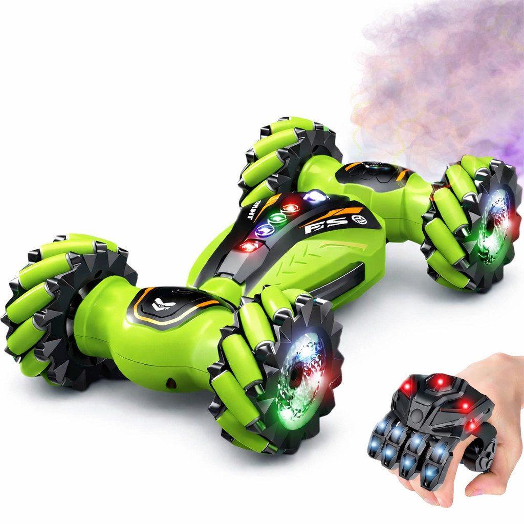 GOLDSTERN-TECH RC-Auto (Stunt Auto mit Spray-Effekt, 360° RC Stuntfahrzeug), mit Gestensteuerung, LED-Effekten, 2 Fahrmodi & Mecanum-Rädern