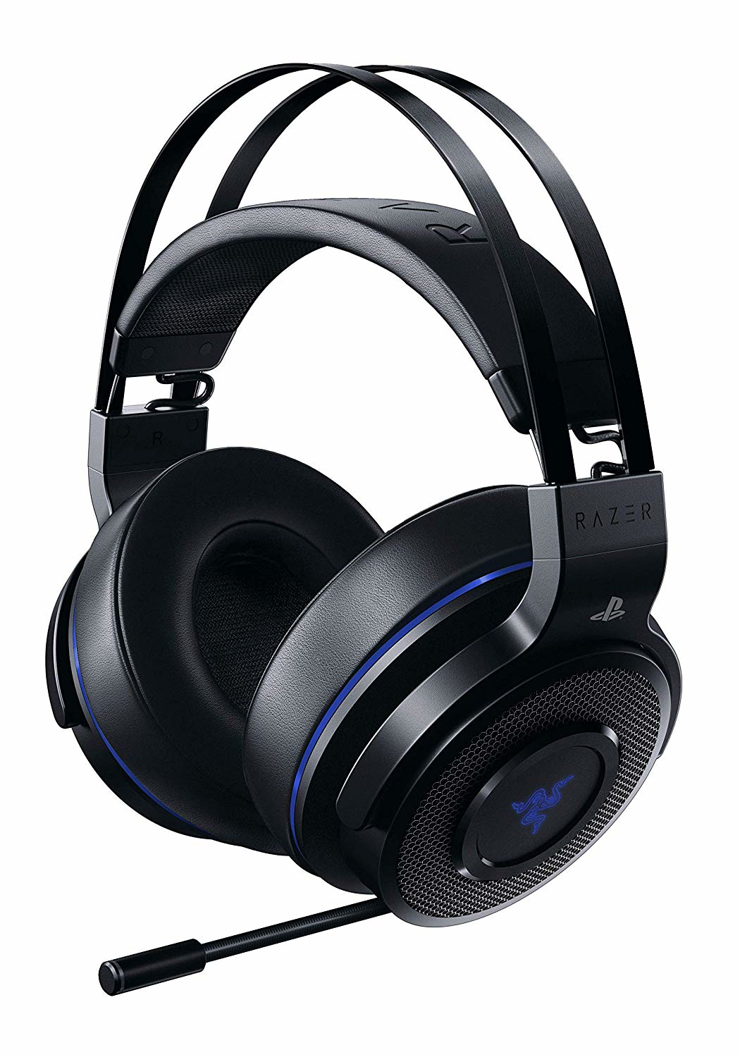 Razer Thresher For PS4, Káblový a bezdrôtový, Hranie, 12 - 28000 Hz, 402 g, Slúchadlá s mikrofónom, Čierna, Modrá