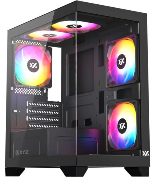 NoBrand XYZ X-CS-TITANIUMVIEWLT-B, Micro Tower, PC, Schwarz, micro ATX