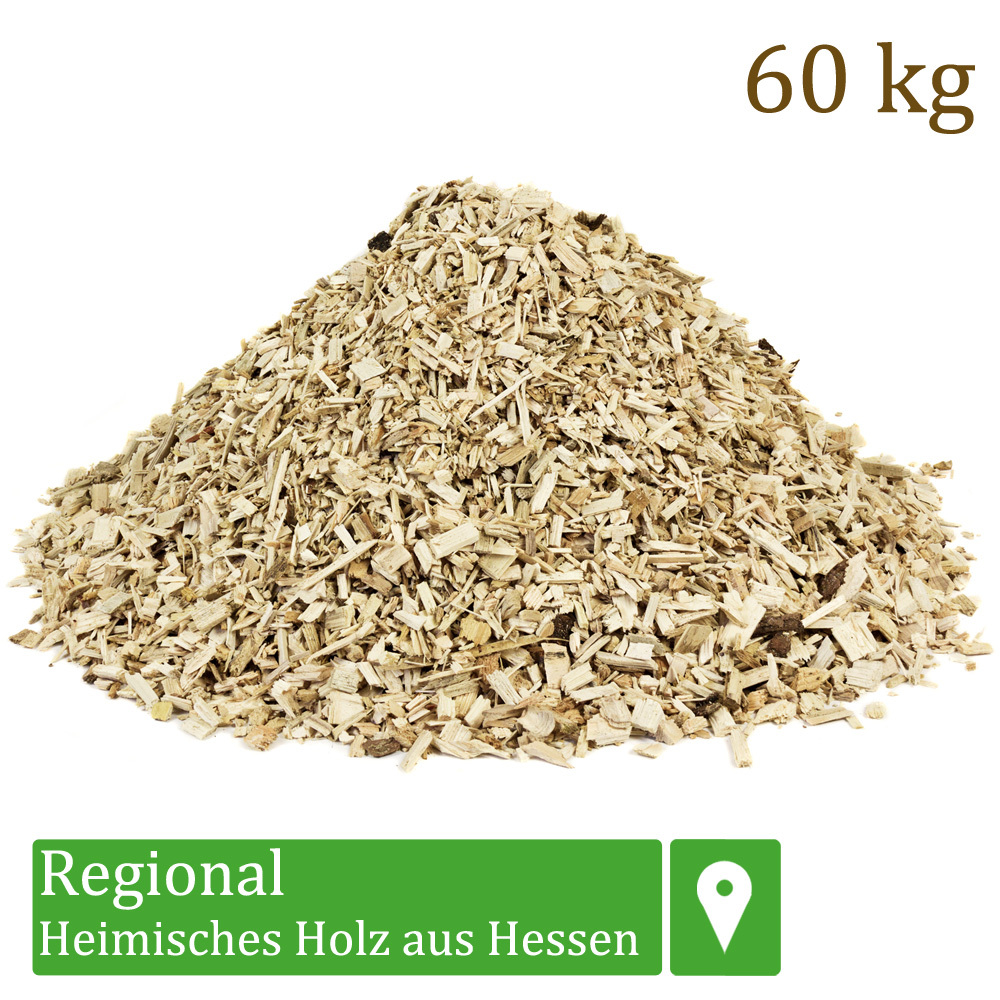 Hackschnitzel für Ofen Rindenmulch für Garten Hochbeet Holz Pflanzen Einstreu Holzhackschnitzel Grob Holzschnitzel Streu Beet Abdeckung Deko Abdeckung 20 - 500 kg flameup, Menge:60 kg (1.21/kg)