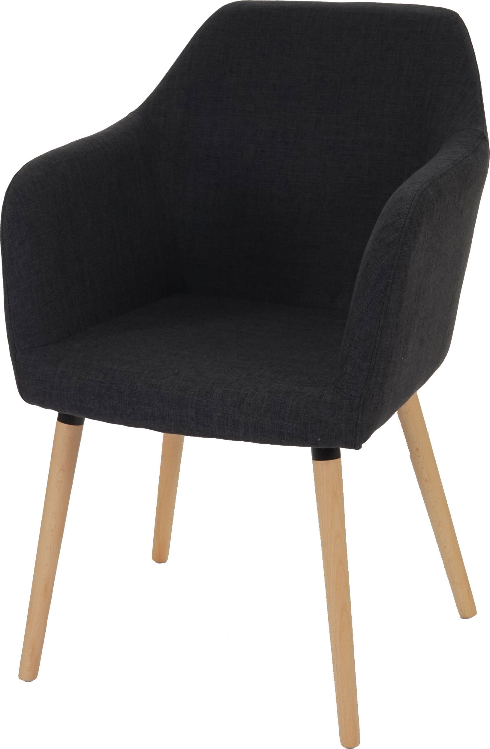 Jedálenská stolička Malmö T381, stolička kuchynská stolička, retro dizajn 50. rokov ~ textil, tmavosivá, svetlé nohy