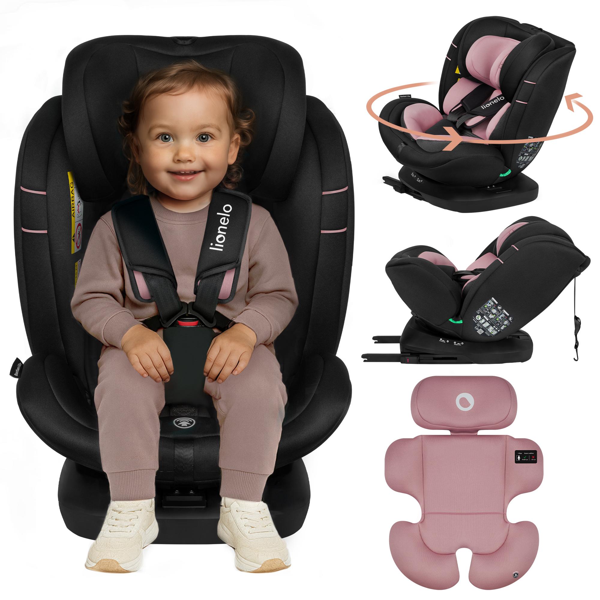Detská autosedačka Lionelo Bastiaan i-Size od narodenia do 12 rokov, od 0 kg do 36 kg, i-Size, Isofix + Top Tether - Pink Rose