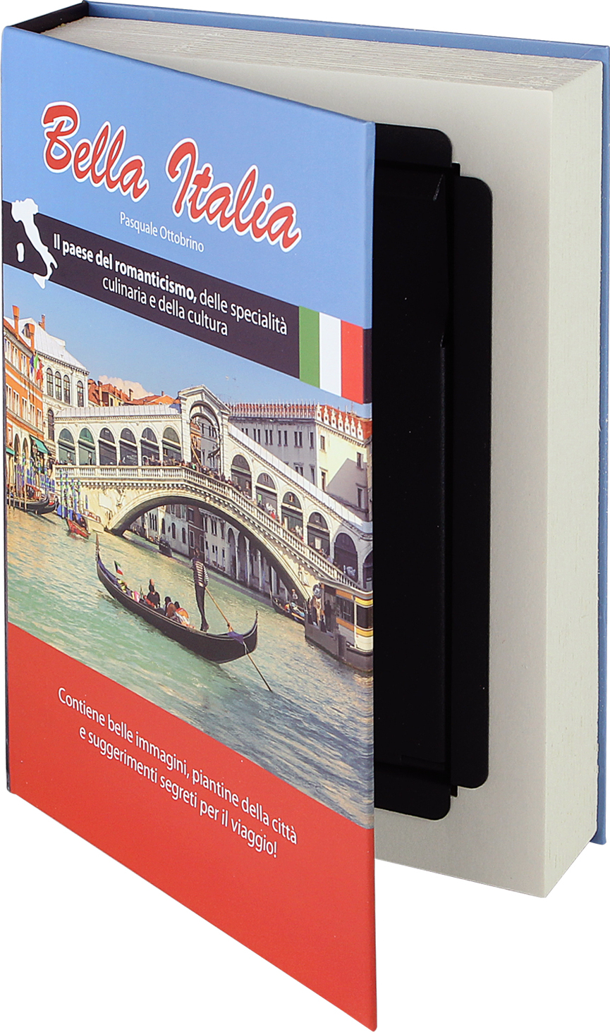 Buchtresor mit Papierseiten, Geldversteck, HMF 80935, 23 x 15 x 4 cm, Italien