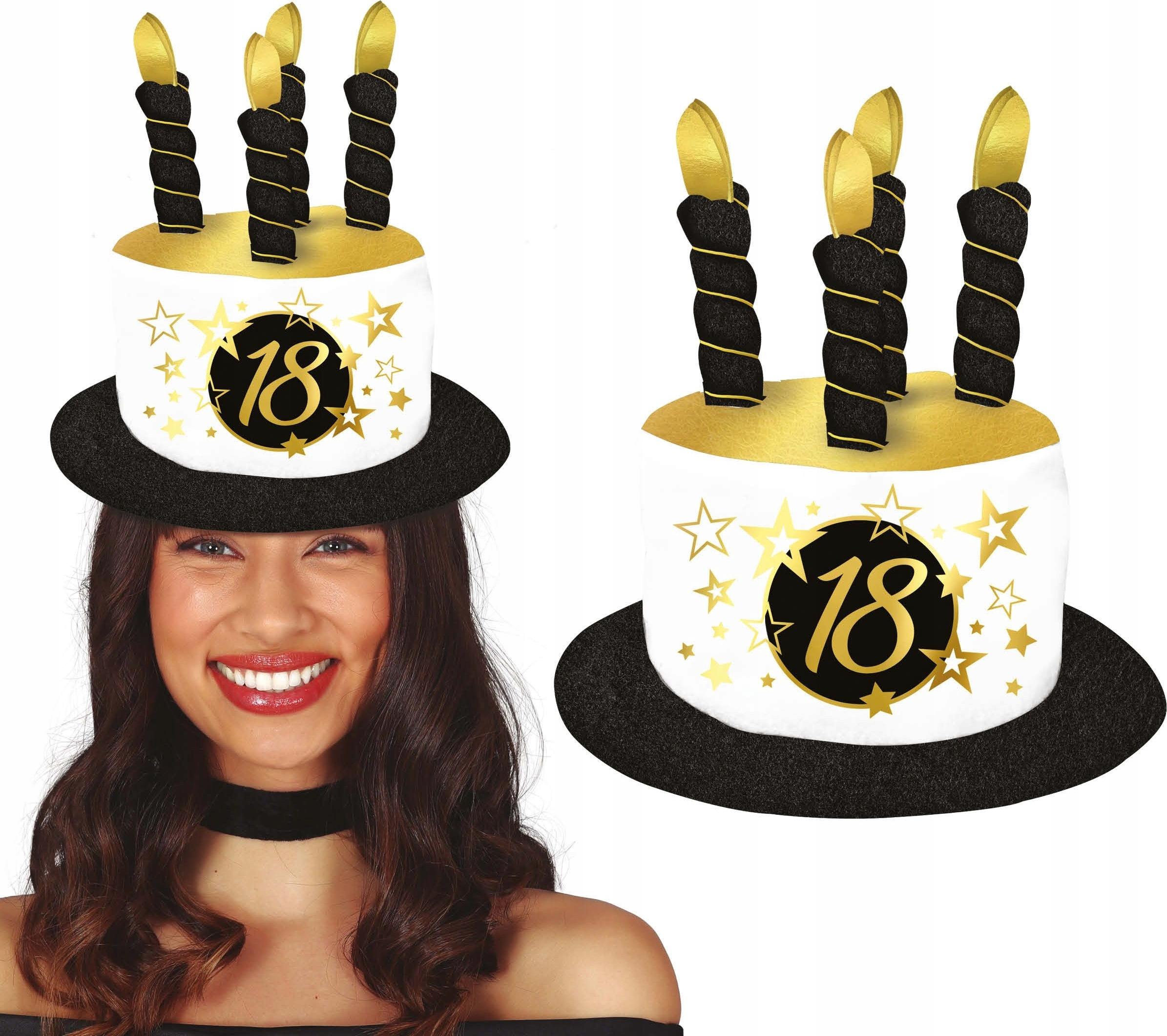 Guirca Geburtstagshut „Kuchen mit Kerzen“ 18. Geburtstag