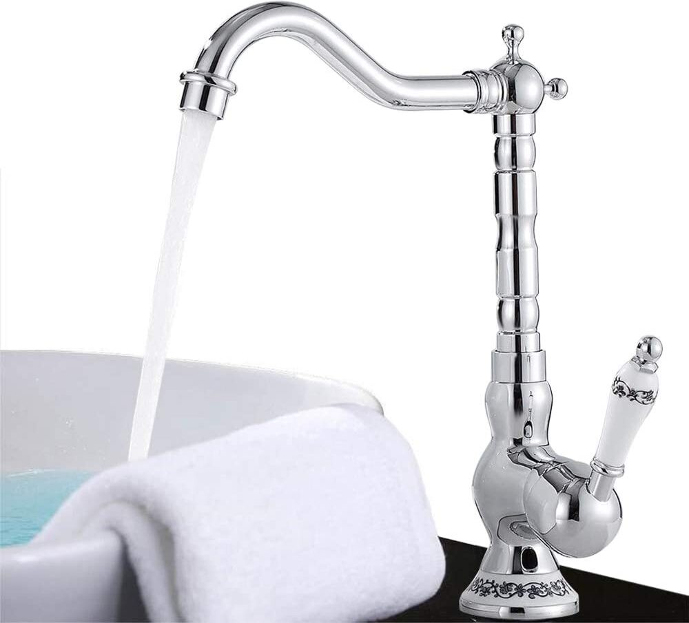 Rubinetto per lavabo in ceramica retrò, miscelatore vintage antico