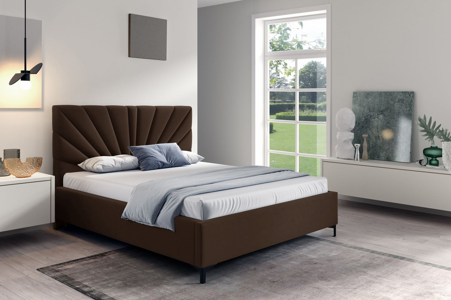 Čalúnená posteľ 120x200 ODETA 8 - hnedá