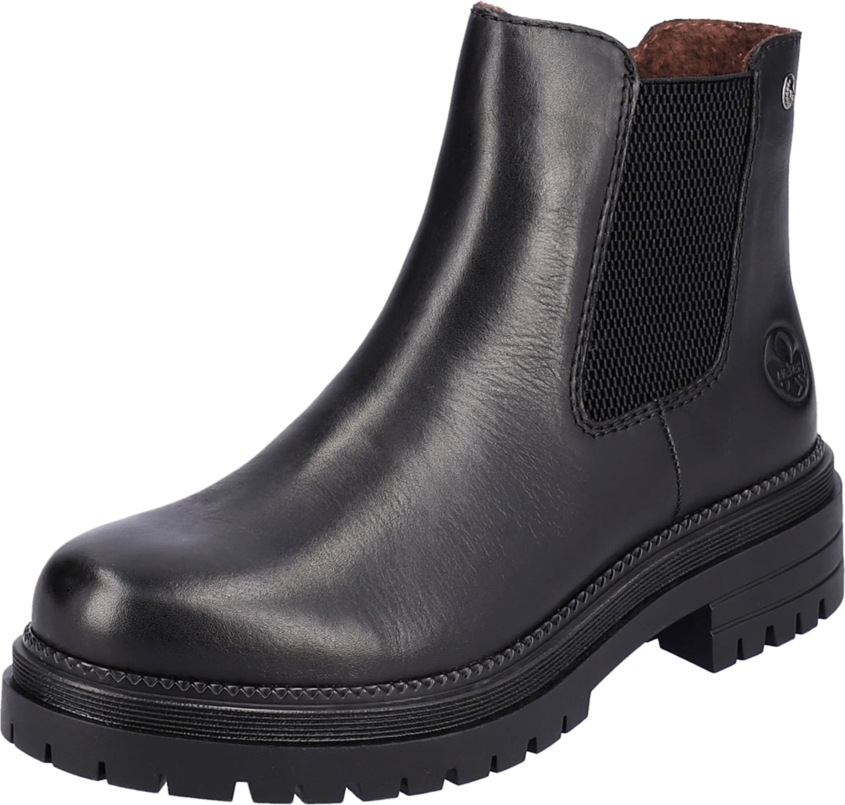 Rieker Damen Chelsea Boots 73557-01 Schwarz  Kunstleder