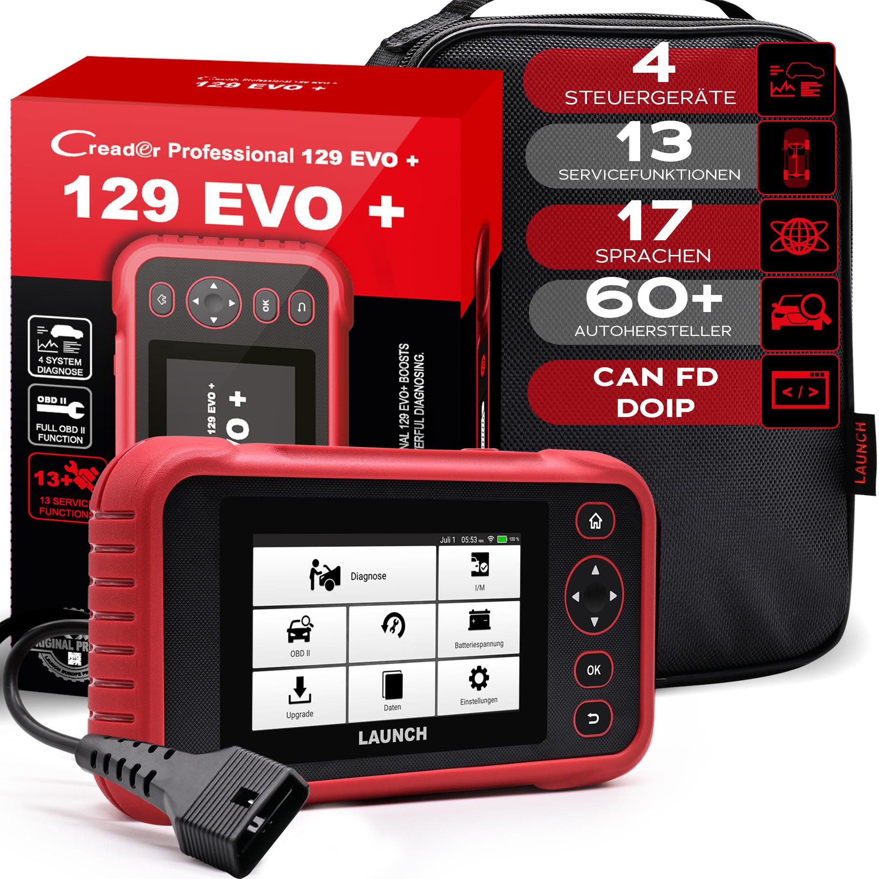 LAUNCH CRP 129 EVO+ V3.0 OBD2 Diagnosegerät,Auto Auslesegerät Kfz-Diagnose EOBD,mit 4-Systemdiagnosen mit 13 Service Funktionen 2026