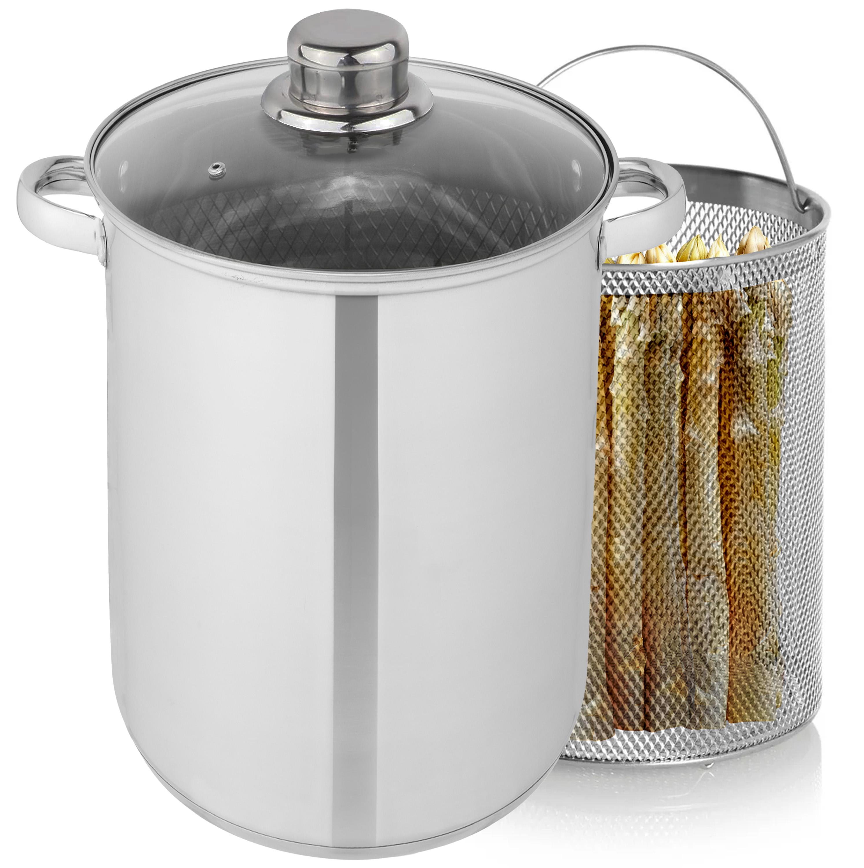 Aviro Spargelpfanne – Nudelpfanne – Ø 16,5 cm – 25 cm hoch – 4,2 l – multifunktional – für alle Herd AV1468