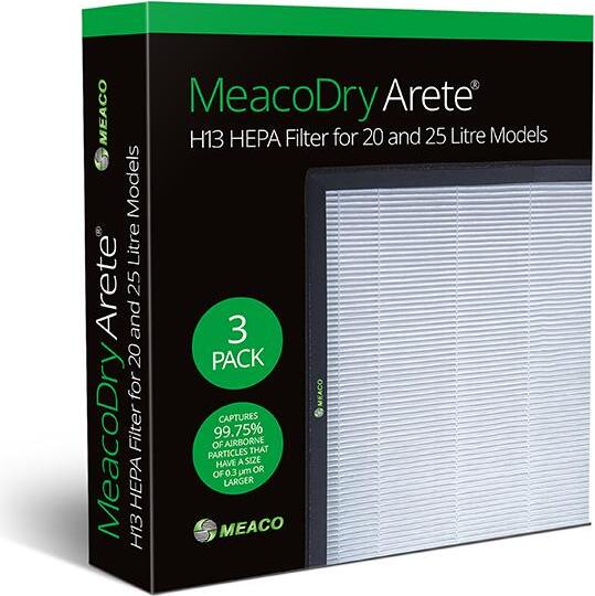 MeacoDry Arete® One 20L/25L HEPA 13 Filter Zubehör 3er Pack MeacoDryArete20L/25LHepaFilterEU