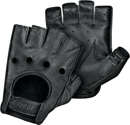 Pilot-2, Fahrhandschuhe halber Finger - M - Schwarz 71420