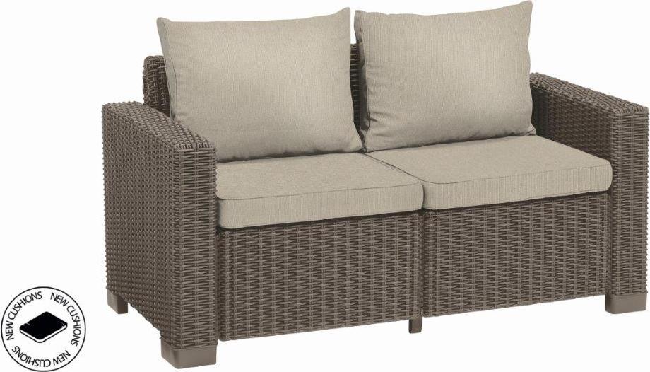 Gartenmöbel Keter California zweisitziges Sofa Cappuccino